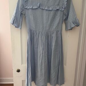 SHEIN Light Blue Ruffle Dress